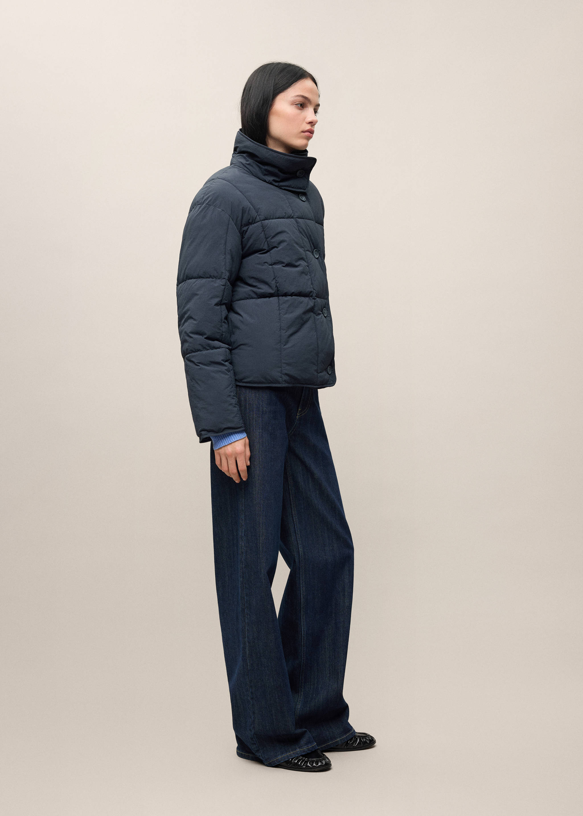 Puffer buttoned coat - Details of the article 2