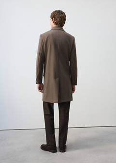 Wool-blend coat with button fastening — Dark Grey 3