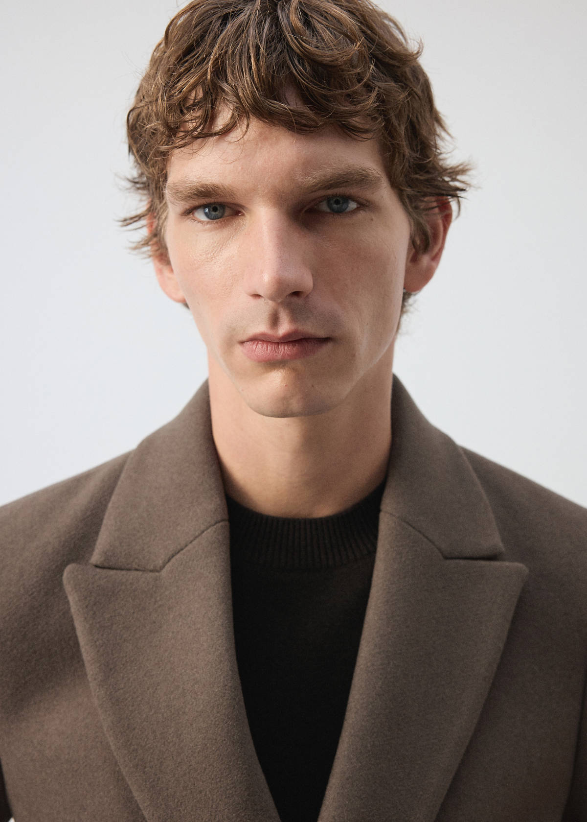 Wool-blend coat with button fastening — Dark Grey