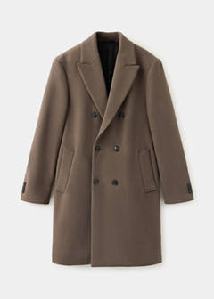 Wool-blend coat with button fastening — Dark Grey 7