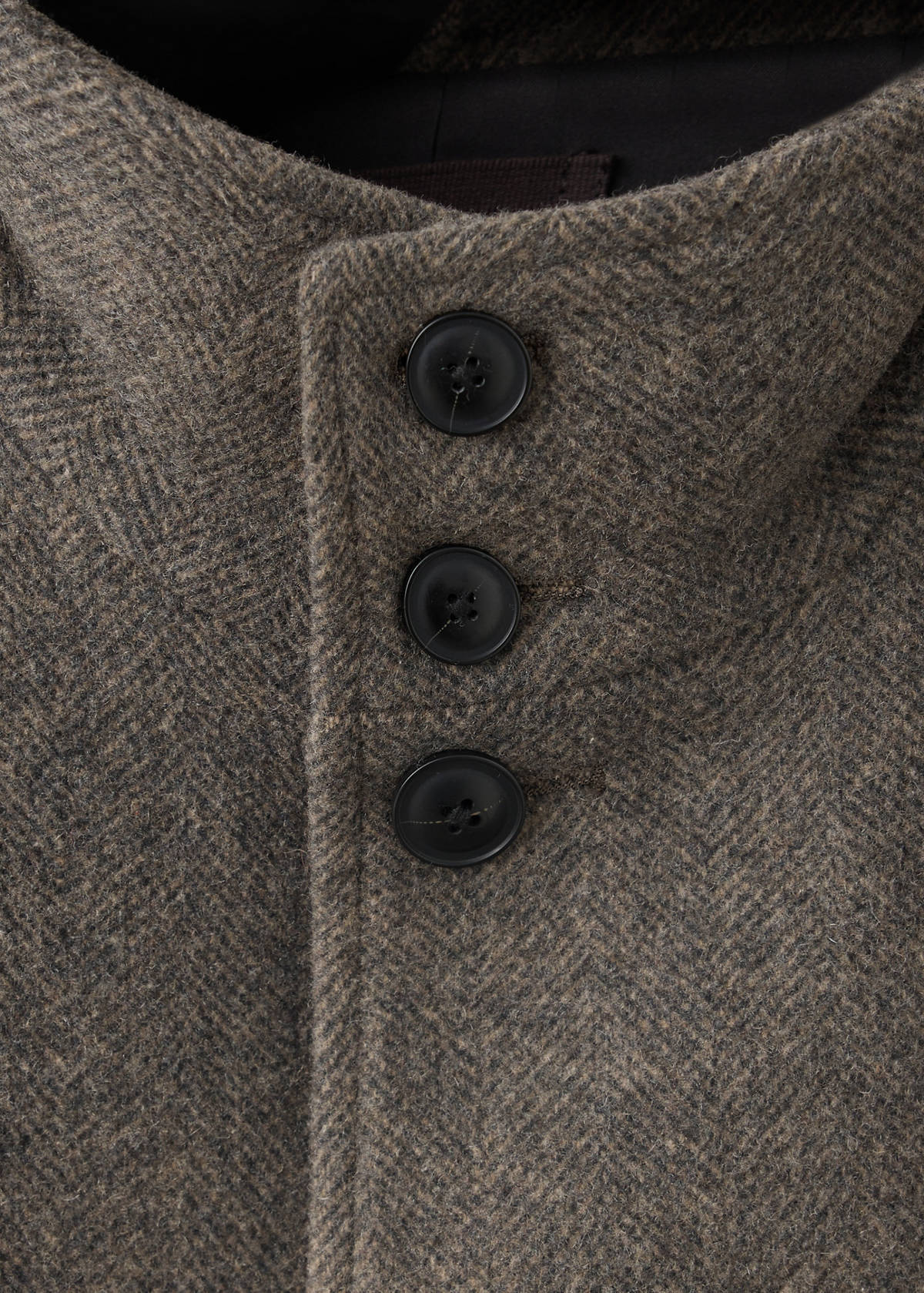 Wool blend coat with funnel neck — Medium Brown