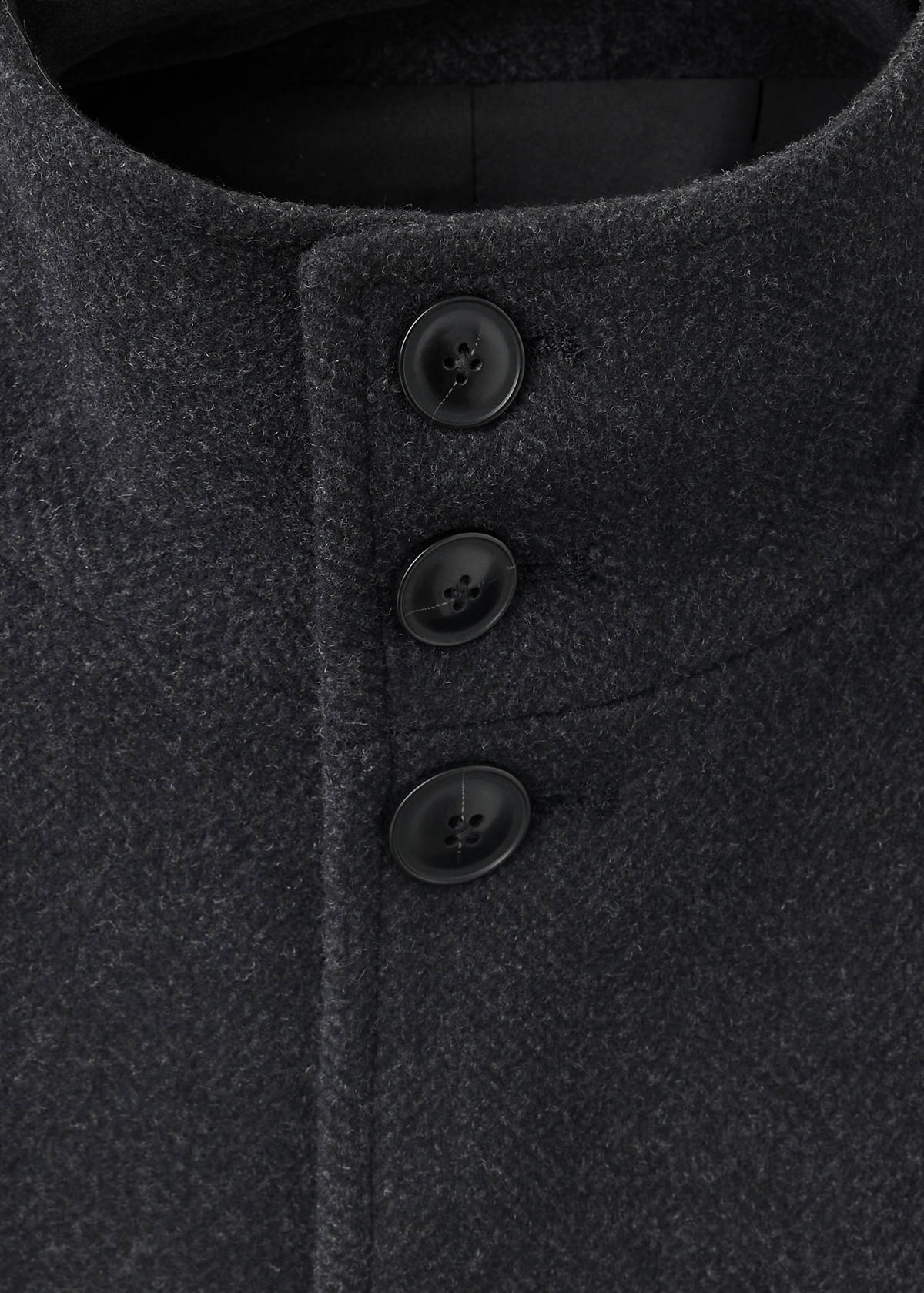 Wool blend coat with funnel neck — Dark Heather Grey