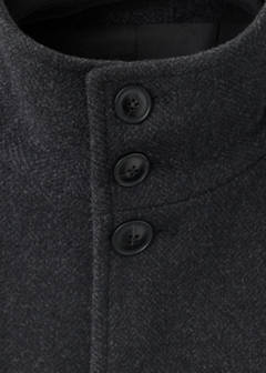 Wool blend coat with funnel neck — Dark Heather Grey 8