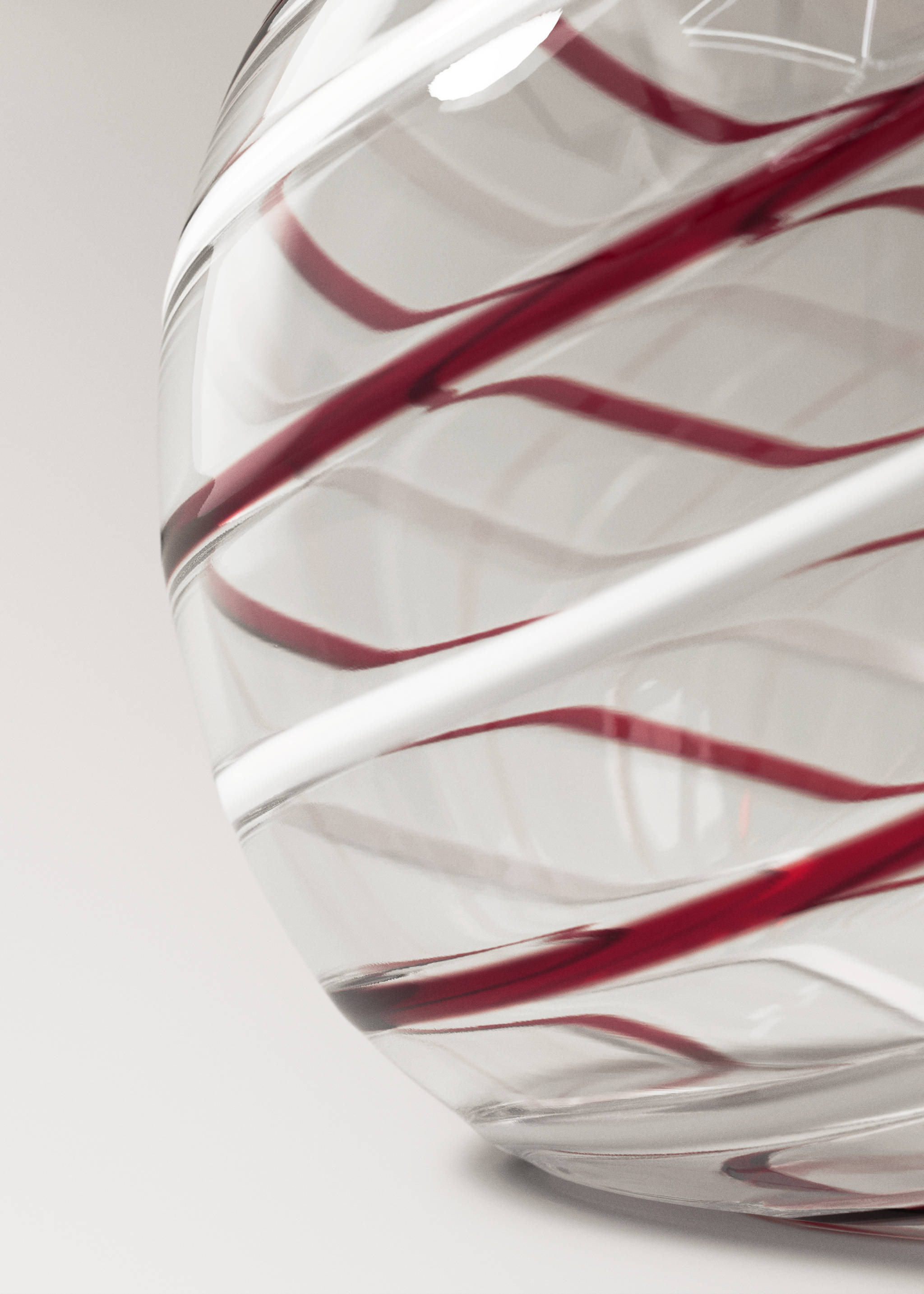 Hohe Glasvase mit Streifen - Detail des Artikels 2