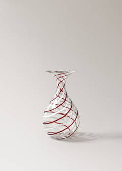 Tall striped glass vase — Red 5