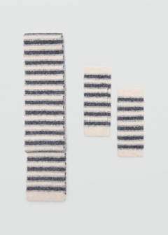 Striped knit scarf — Sand 4