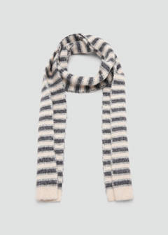 Striped knit scarf — Sand 1