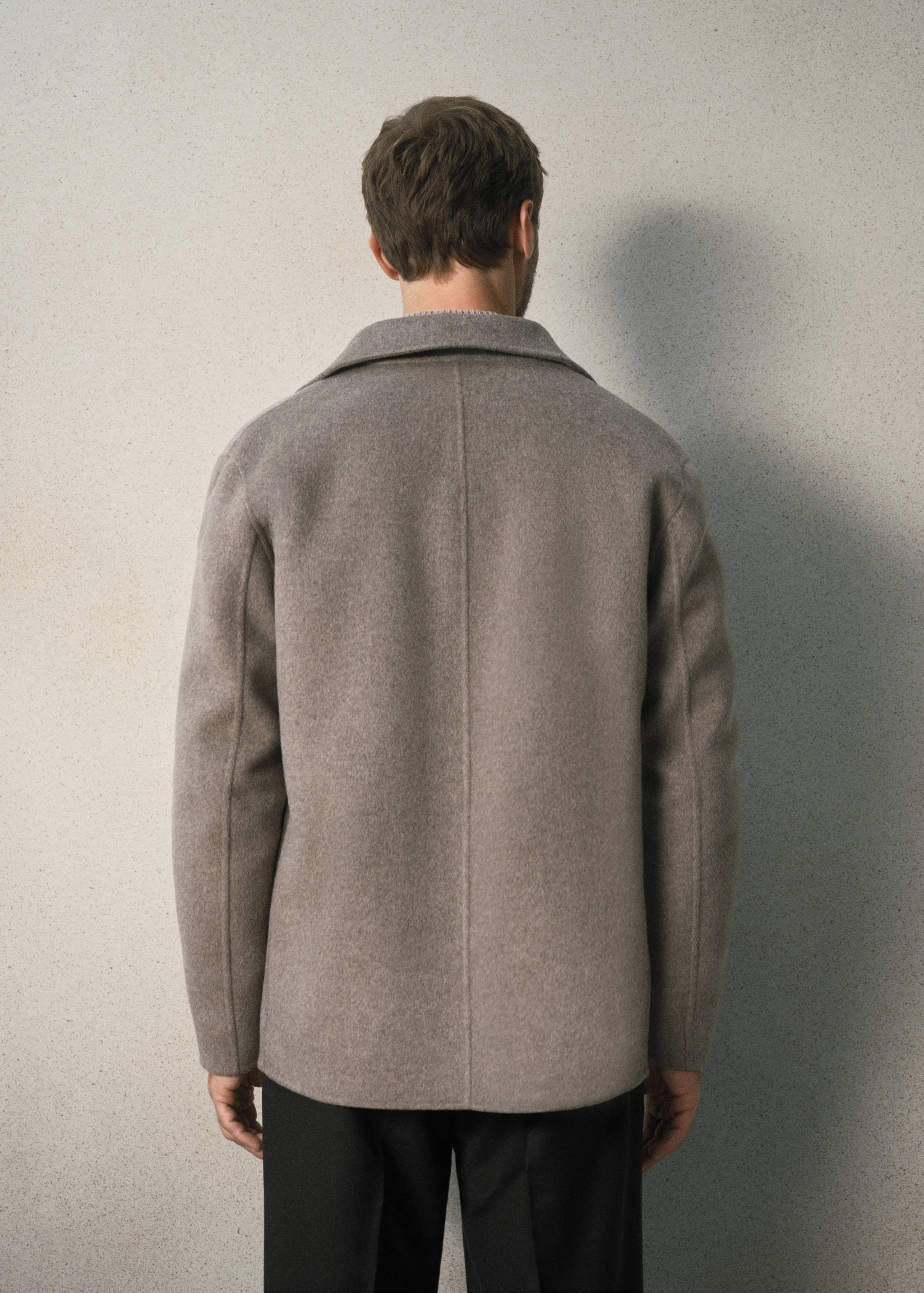 Manteau en mélange laine et cachemire à poches - Verso de l’article