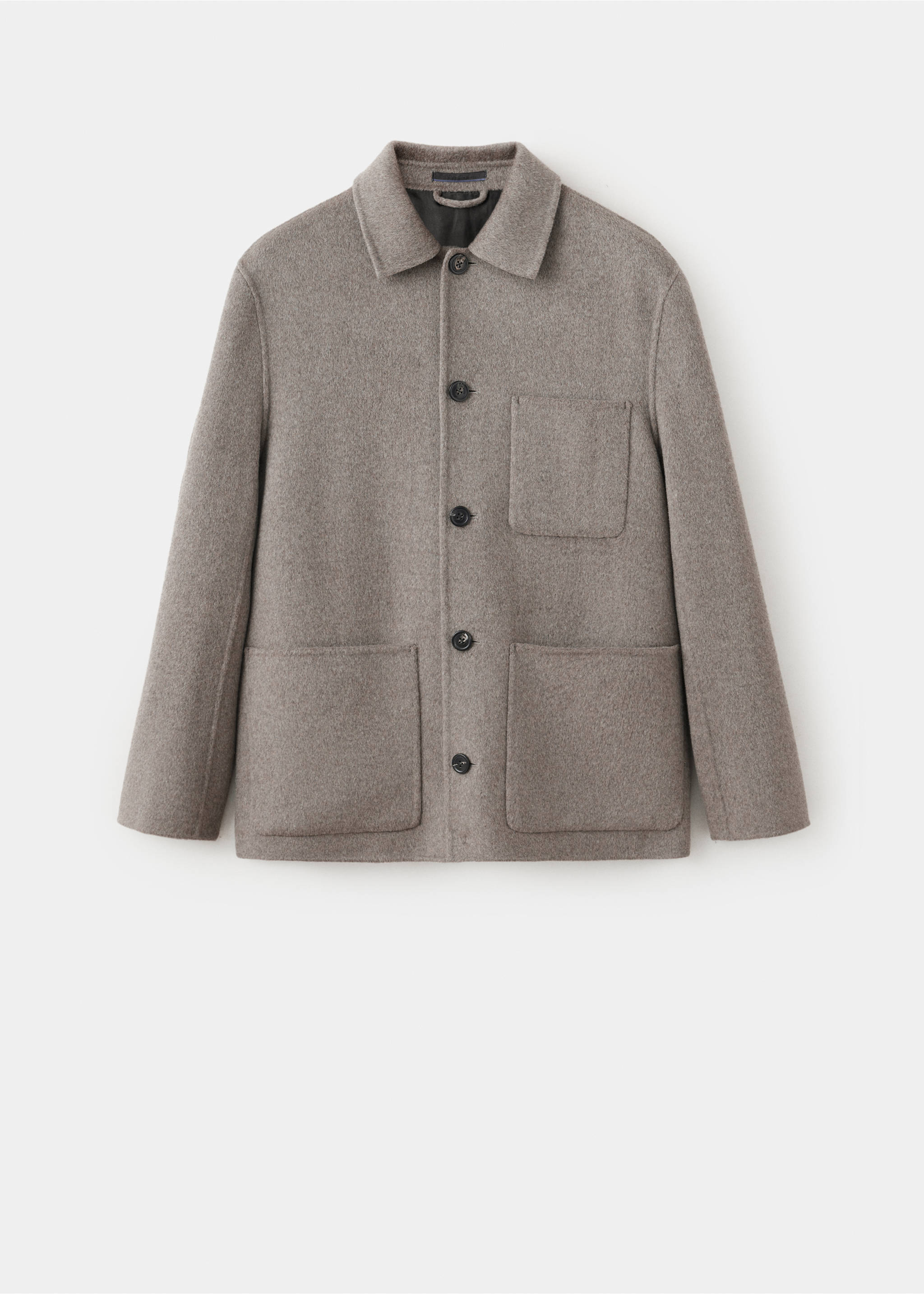 Manteau en laine et cachemire à poches - Article sans modèle, Marron moyen. Ref: 37037898-00.