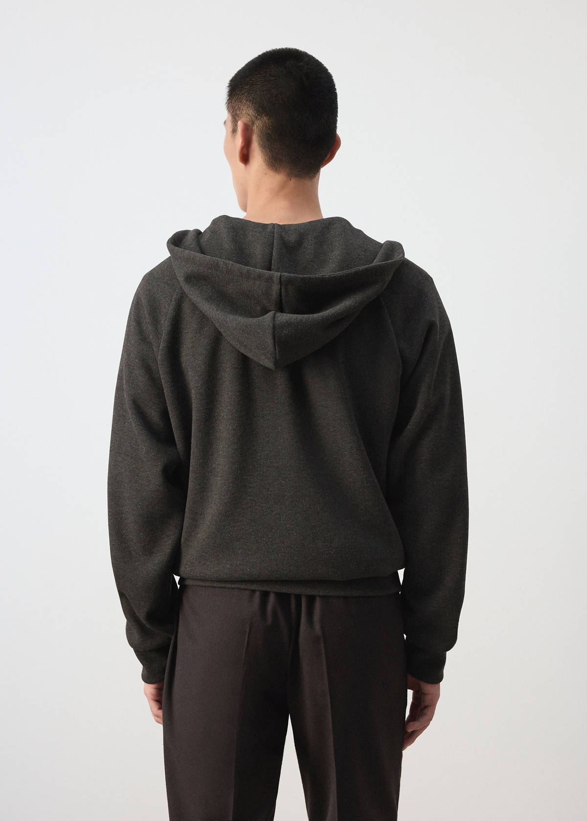 Zipped hoodie — Brown