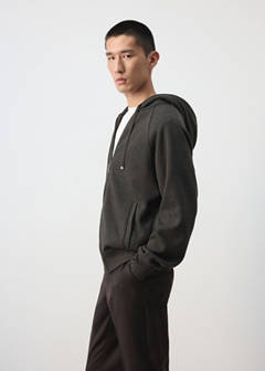Zipped hoodie — Brown 5