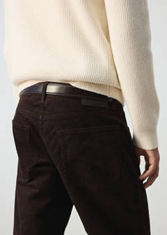 Corduroy regular-fit trousers — Chocolate 6