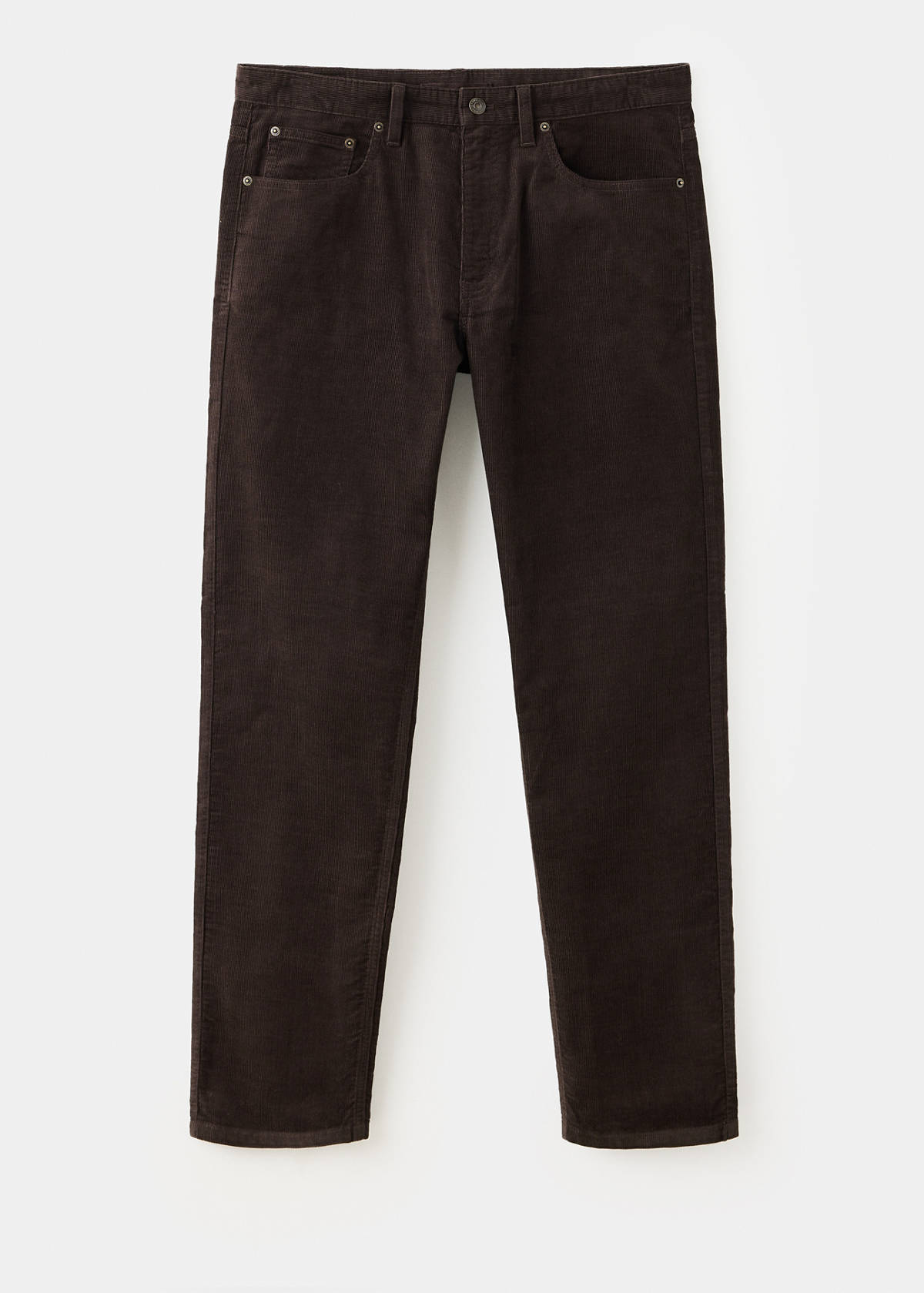 Corduroy regular-fit trousers — Chocolate