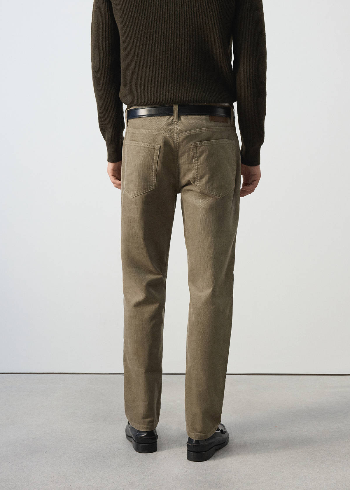 Corduroy regular-fit trousers — Mink Grey