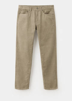 Corduroy regular-fit trousers — Mink Grey 8