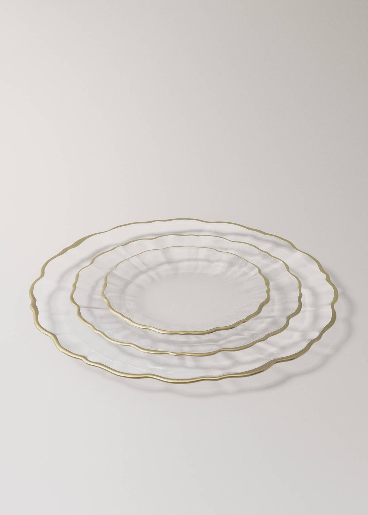 Wavy-edged glass plate — Gold