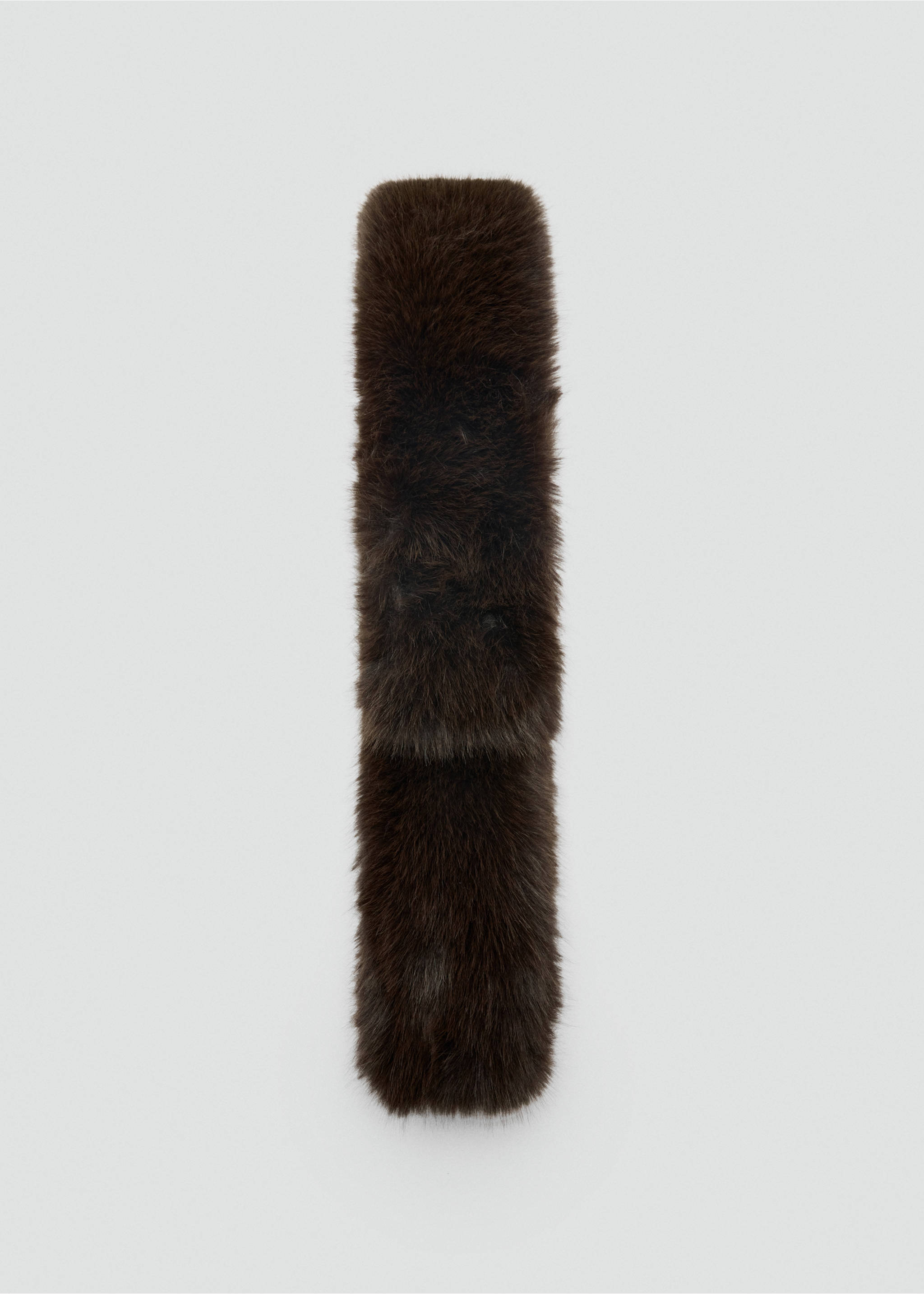 Faux-fur scarf - Article without model, Chocolate. Ref: 37037907-00.