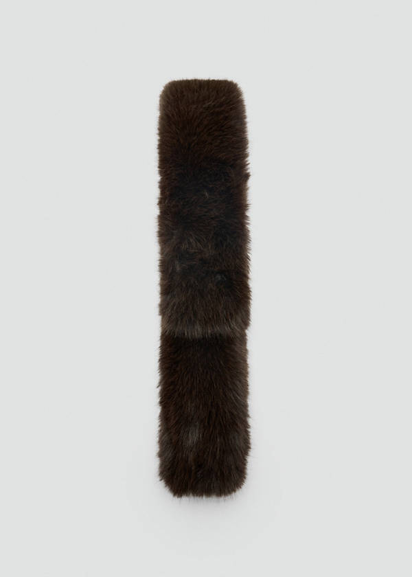 Faux-fur scarf — Chocolate