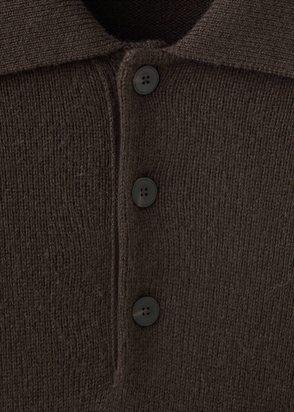 Wool and cashmere blend polo jumper — Chocolate