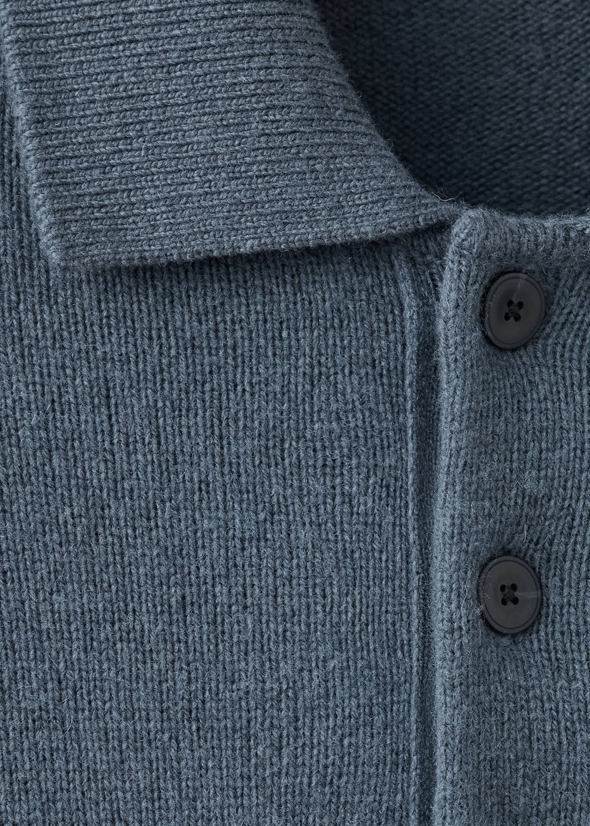 Wool and cashmere blend polo jumper — Indigo Blue