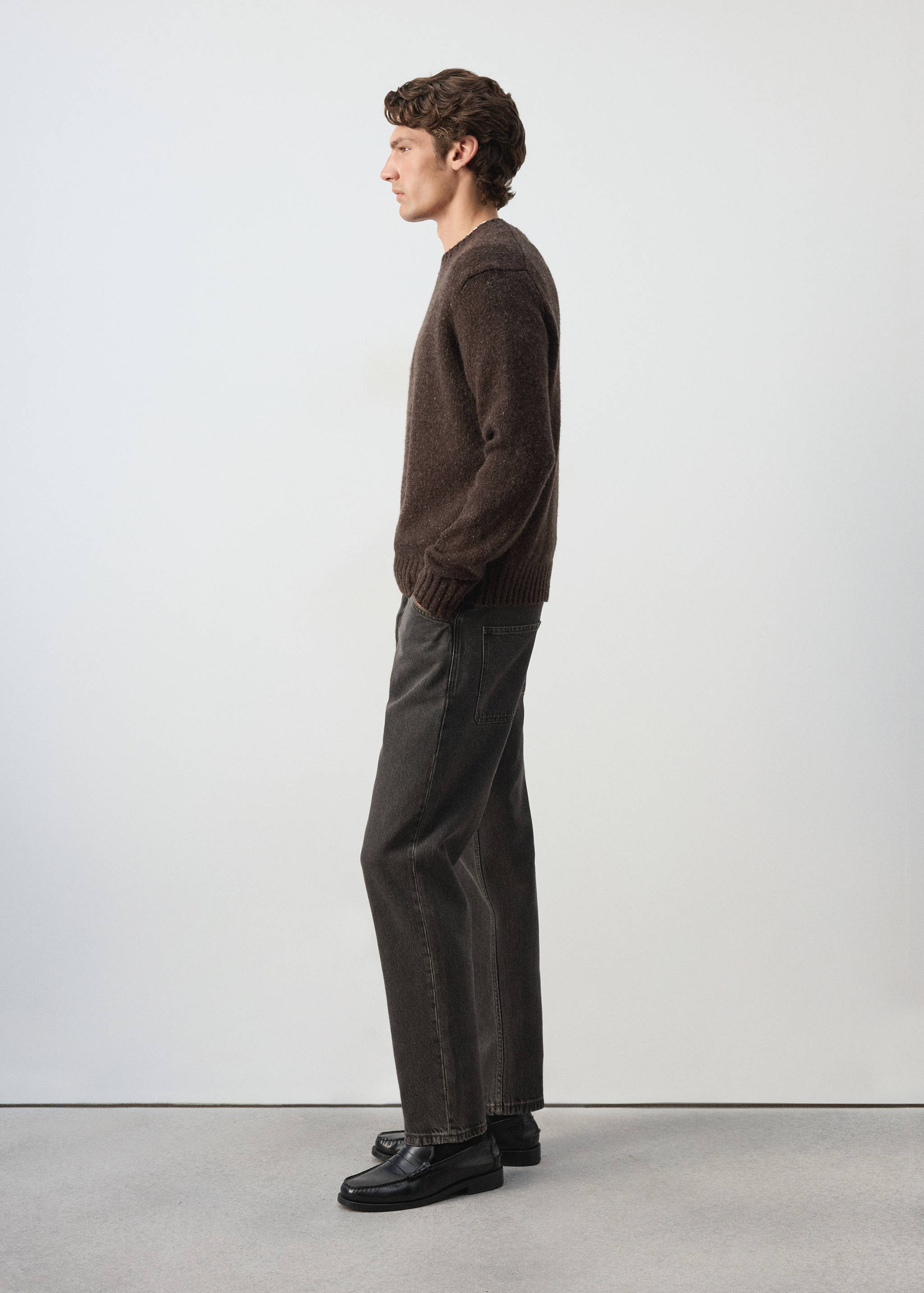 Brown speckled crew-neck jersey in a regular fit.