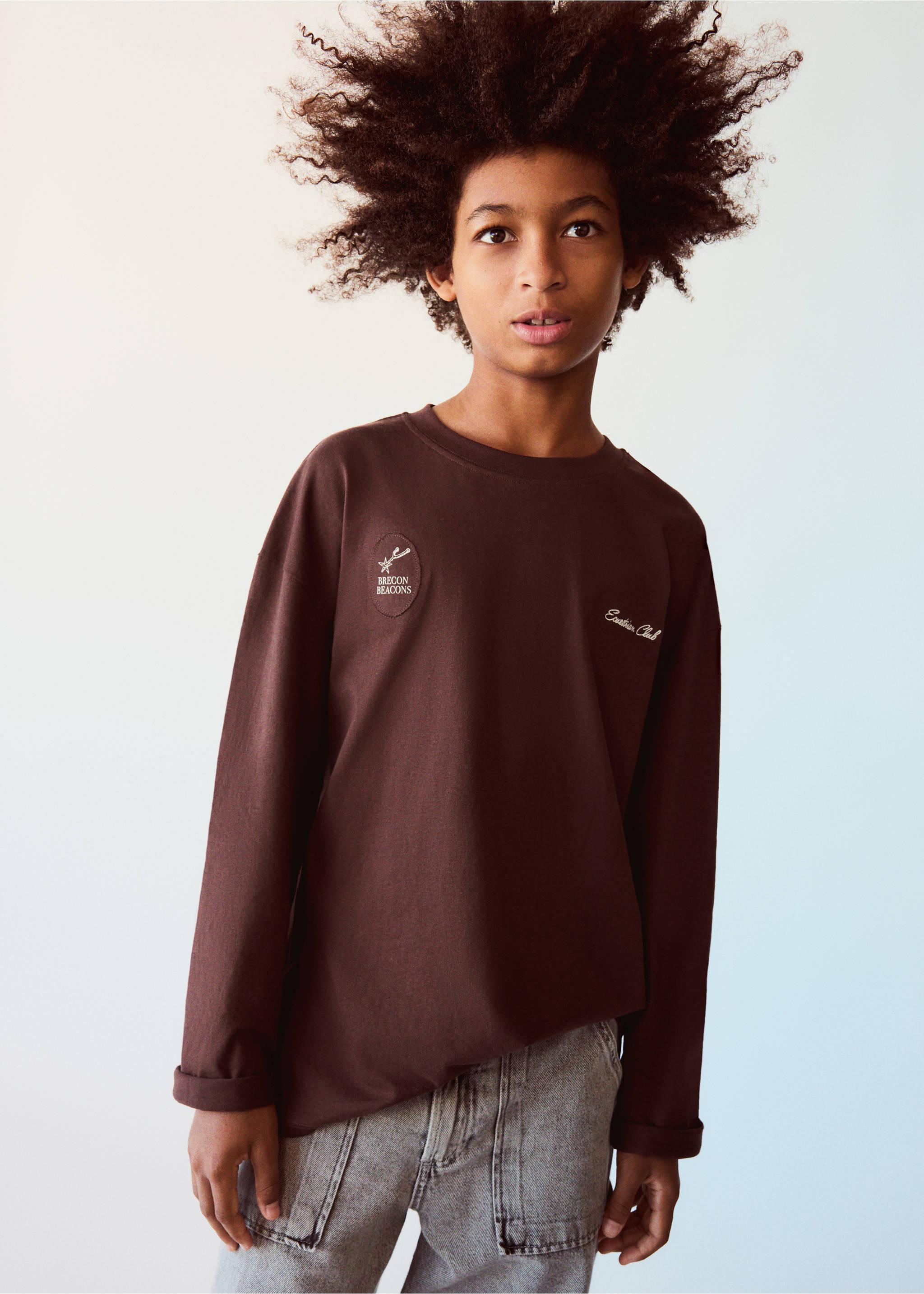 Printed oversize t-shirt - Medium plane, Chocolate. Ref: 37037914-00.
