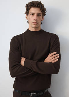 Fine knit cotton blend sweater — Chocolate 4