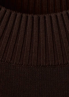 Fine knit cotton blend sweater — Chocolate 8