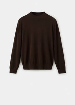 Fine knit cotton blend sweater — Chocolate 6