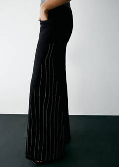 Wide leg jeans with rhinestones — Black 3