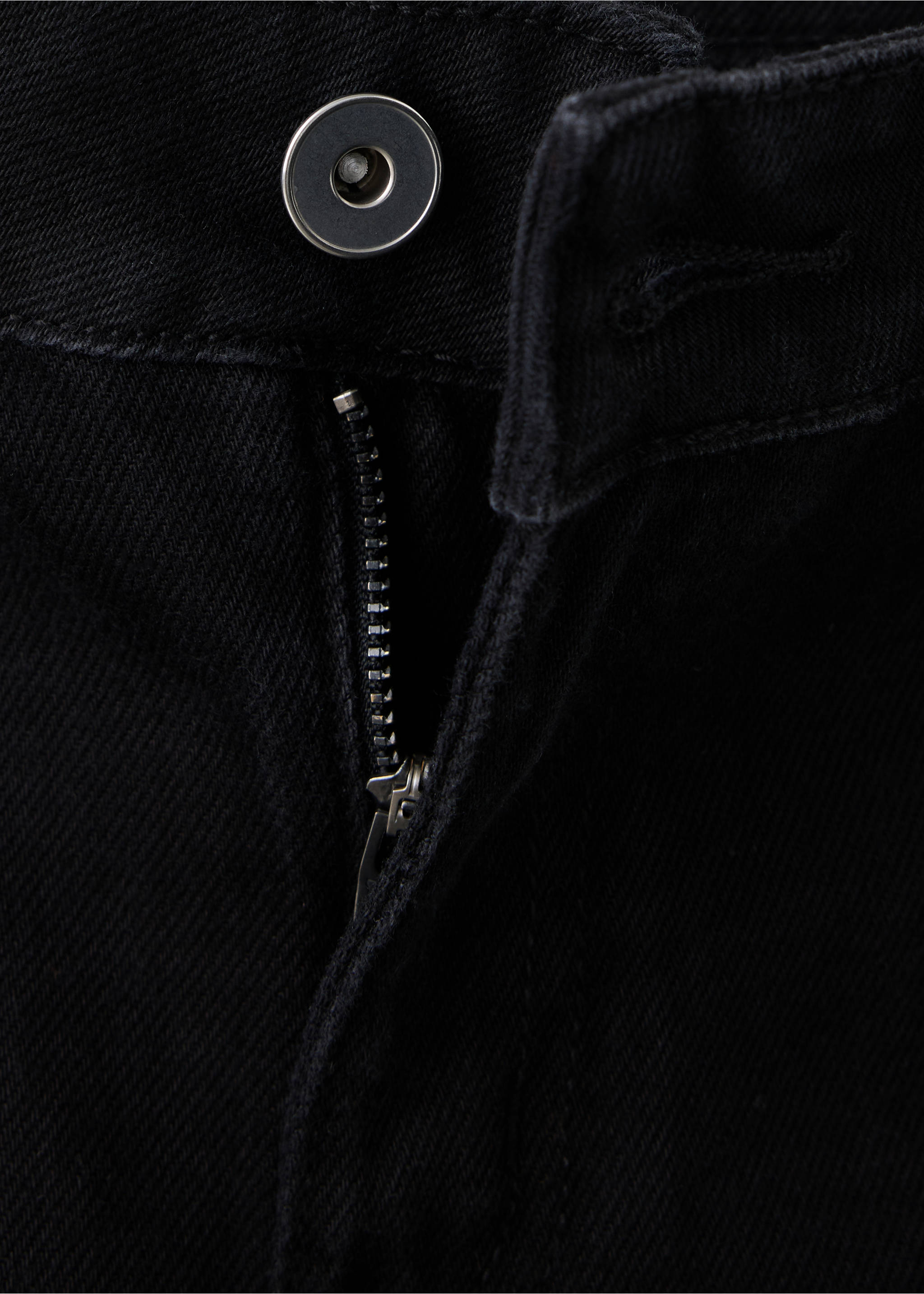 Wide-leg jeans with rhinestone details - Details of the article 8, Black. Ref: 37037922-00.