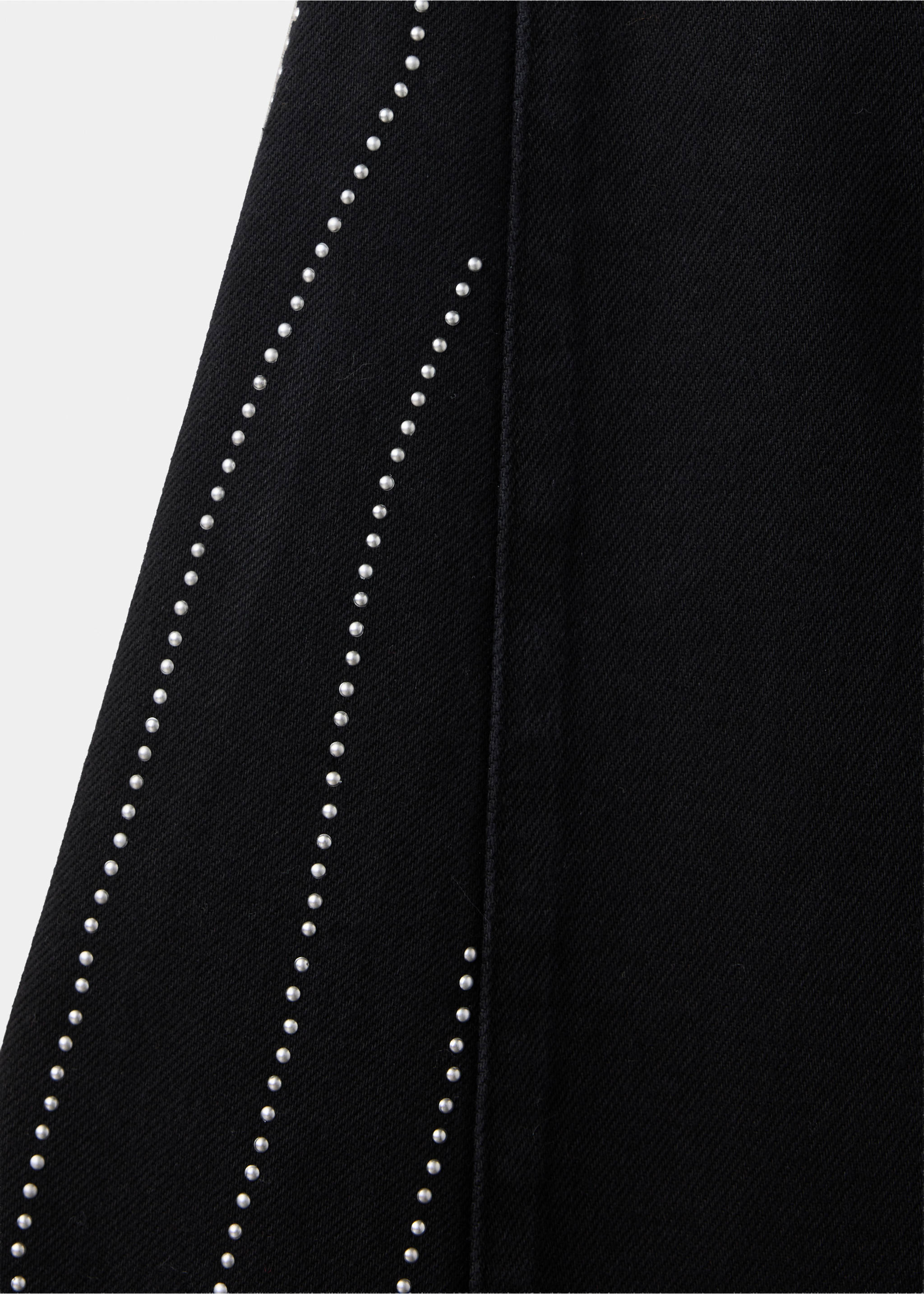 Wide-leg jeans with rhinestone details - Details of the article 0, Black. Ref: 37037922-00.