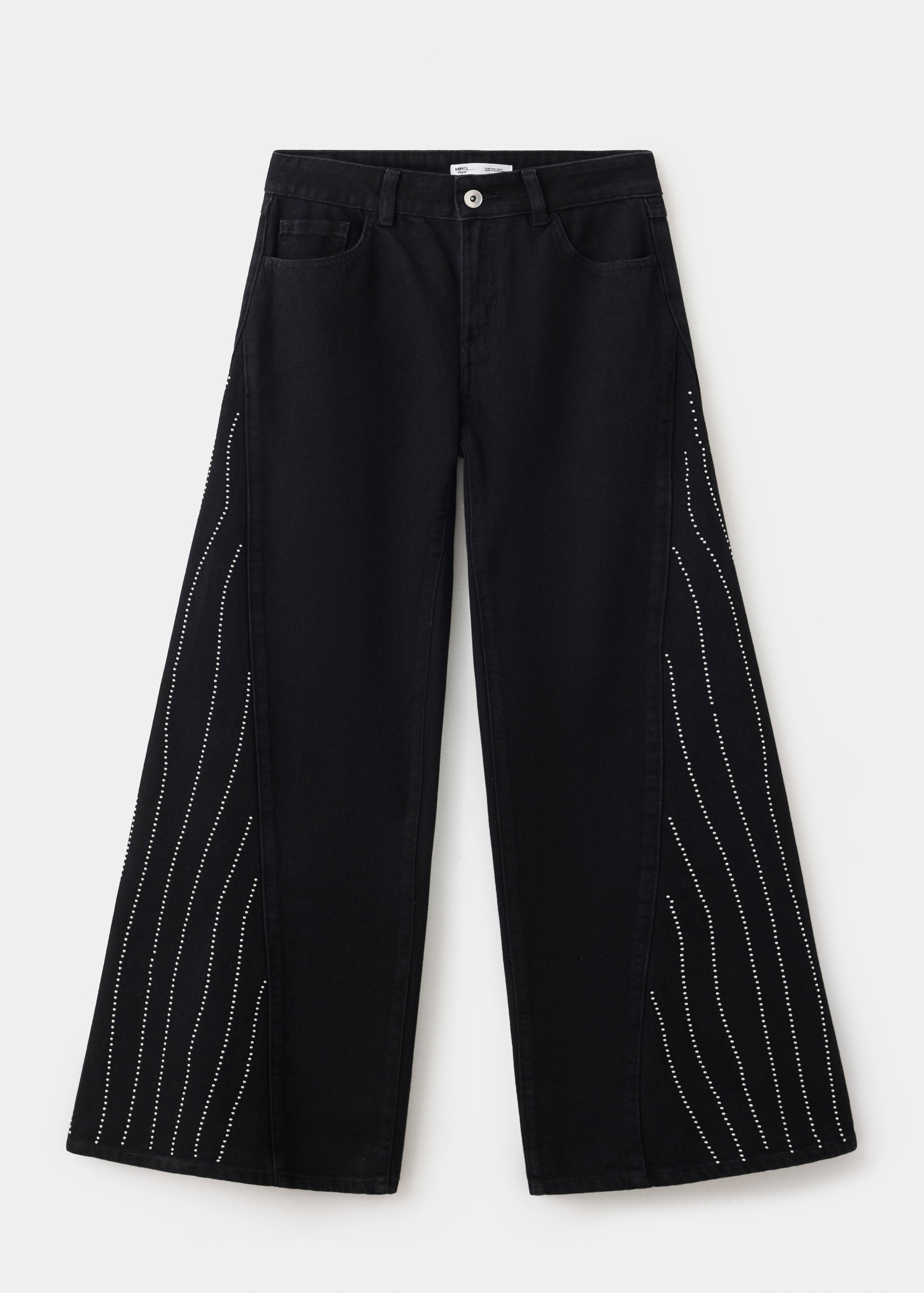 Wide-leg jeans with rhinestone details - Article without model