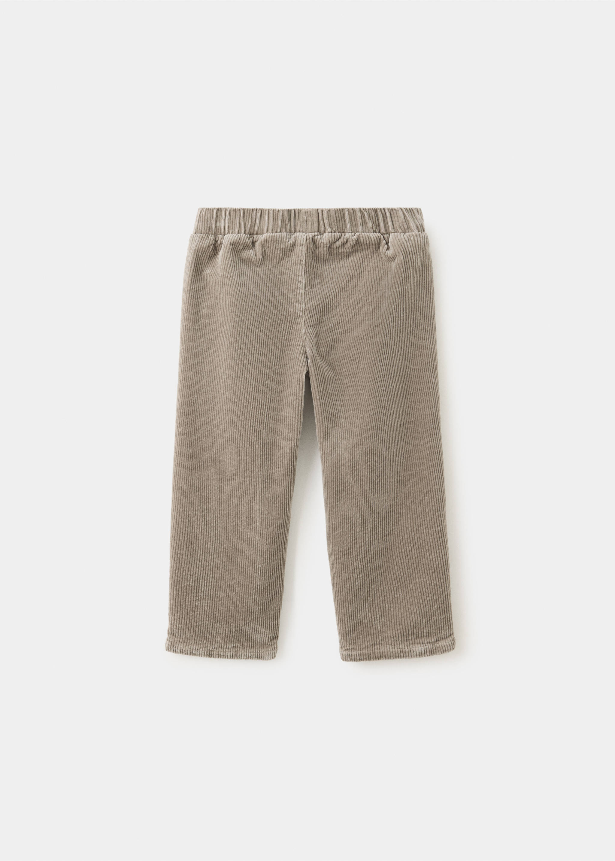 Beige corduroy trousers with an elasticated waistband, shown from the back., Medium Brown. Ref: 37037927-00.