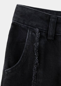 Wide-leg fringe jeans — Black denim 2