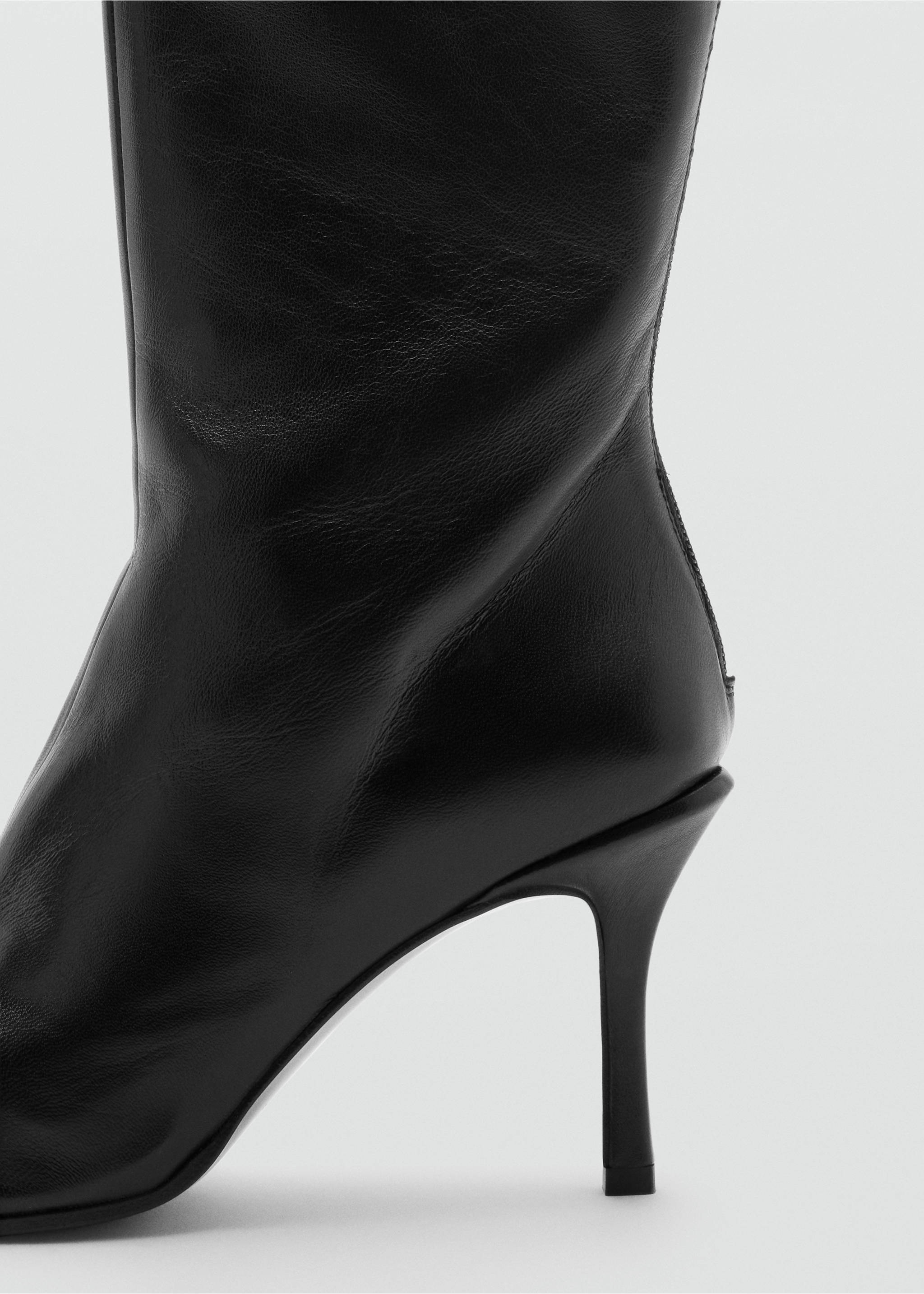 Botte en cuir à talon aiguille - Détail de l'article 1, Noir. Ref: 37037935-00.