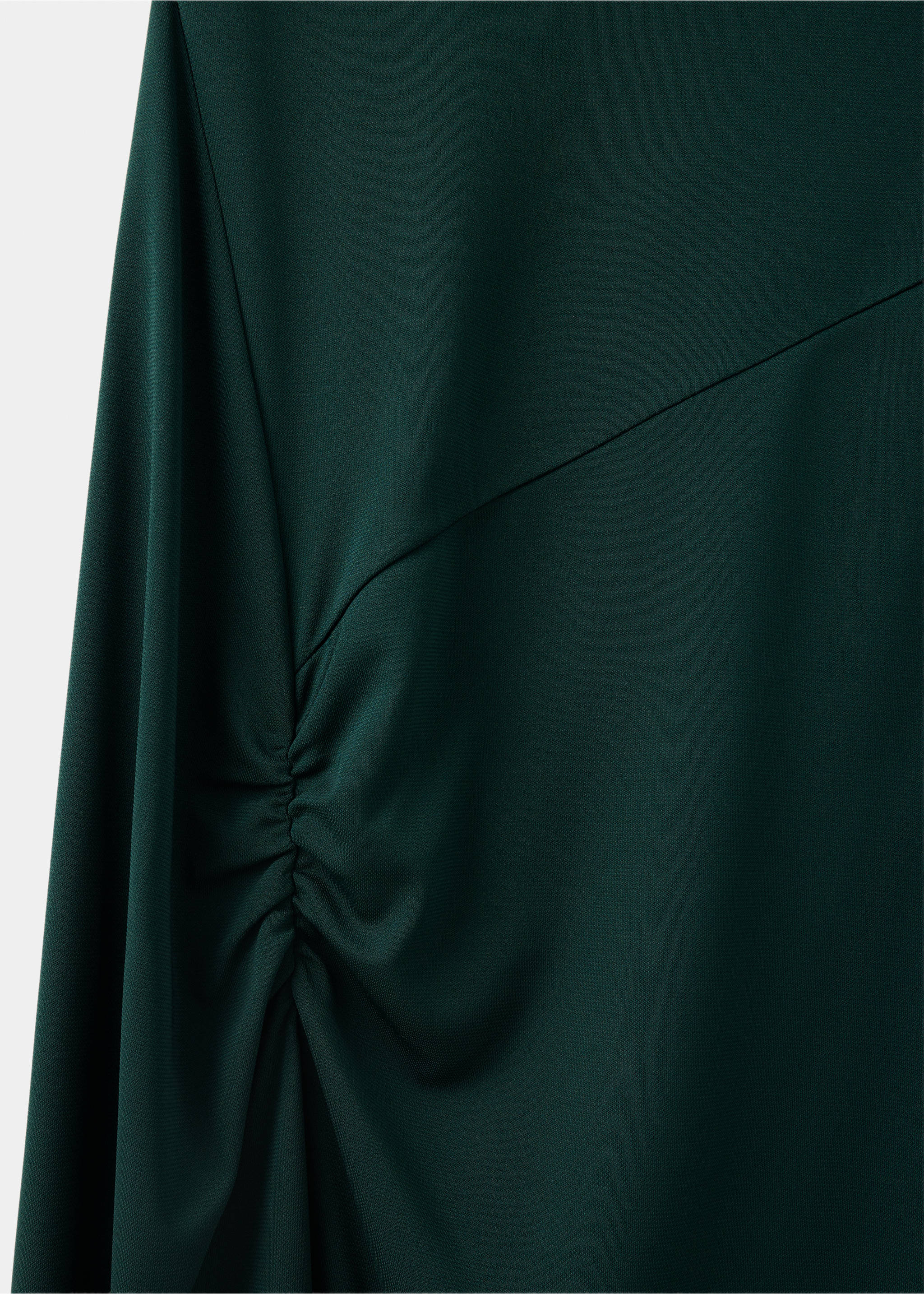 Robe asymétrique froncée - Détail de l'article 8, Vert foncé. Ref: 37037940-00.
