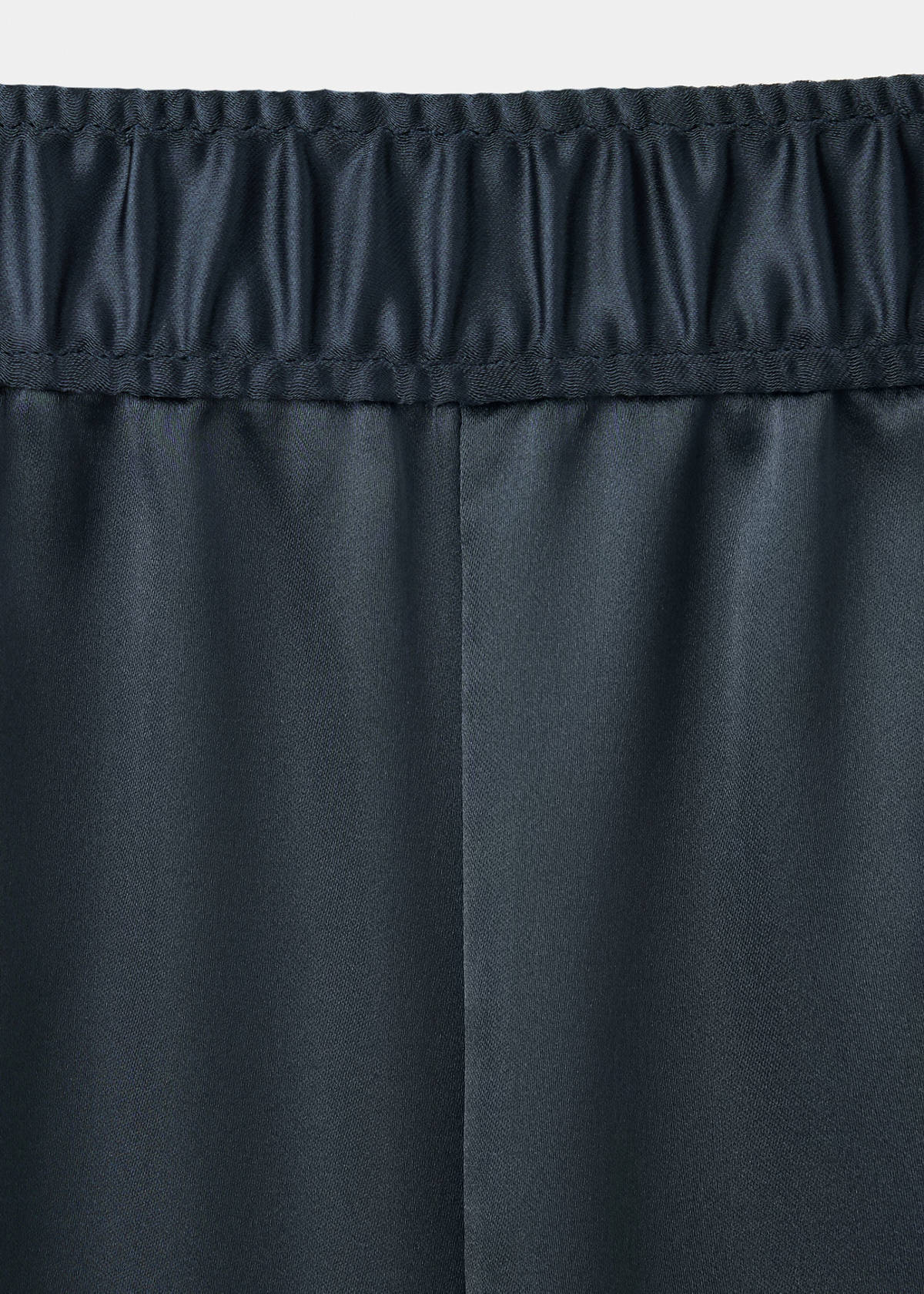 Satin straight-fit trousers — Navy