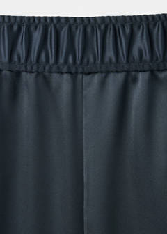 Satin straight-fit trousers — Navy 7