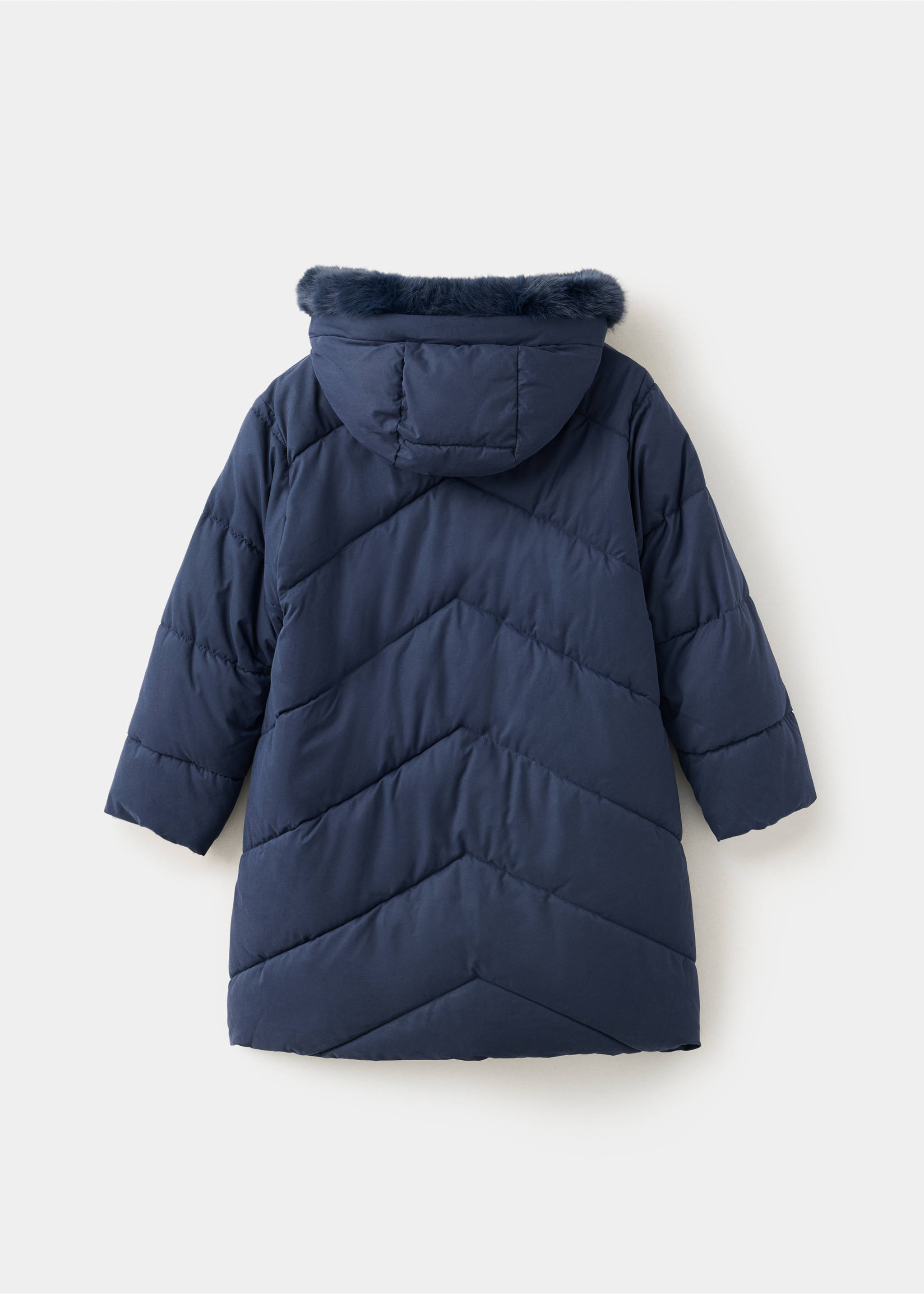 Long padded anorak - Reverse of the article, Navy. Ref: 37038262-00.