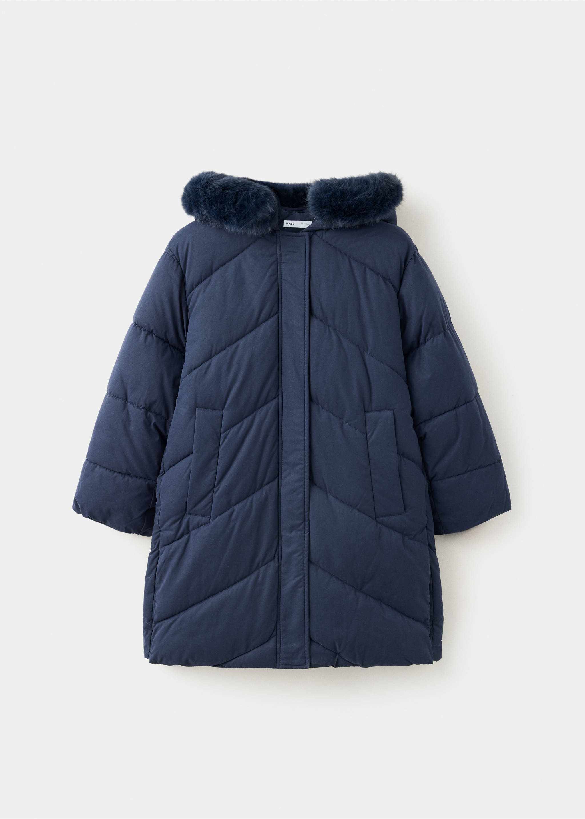 Long padded anorak - Article without model, Navy. Ref: 37038262-00.