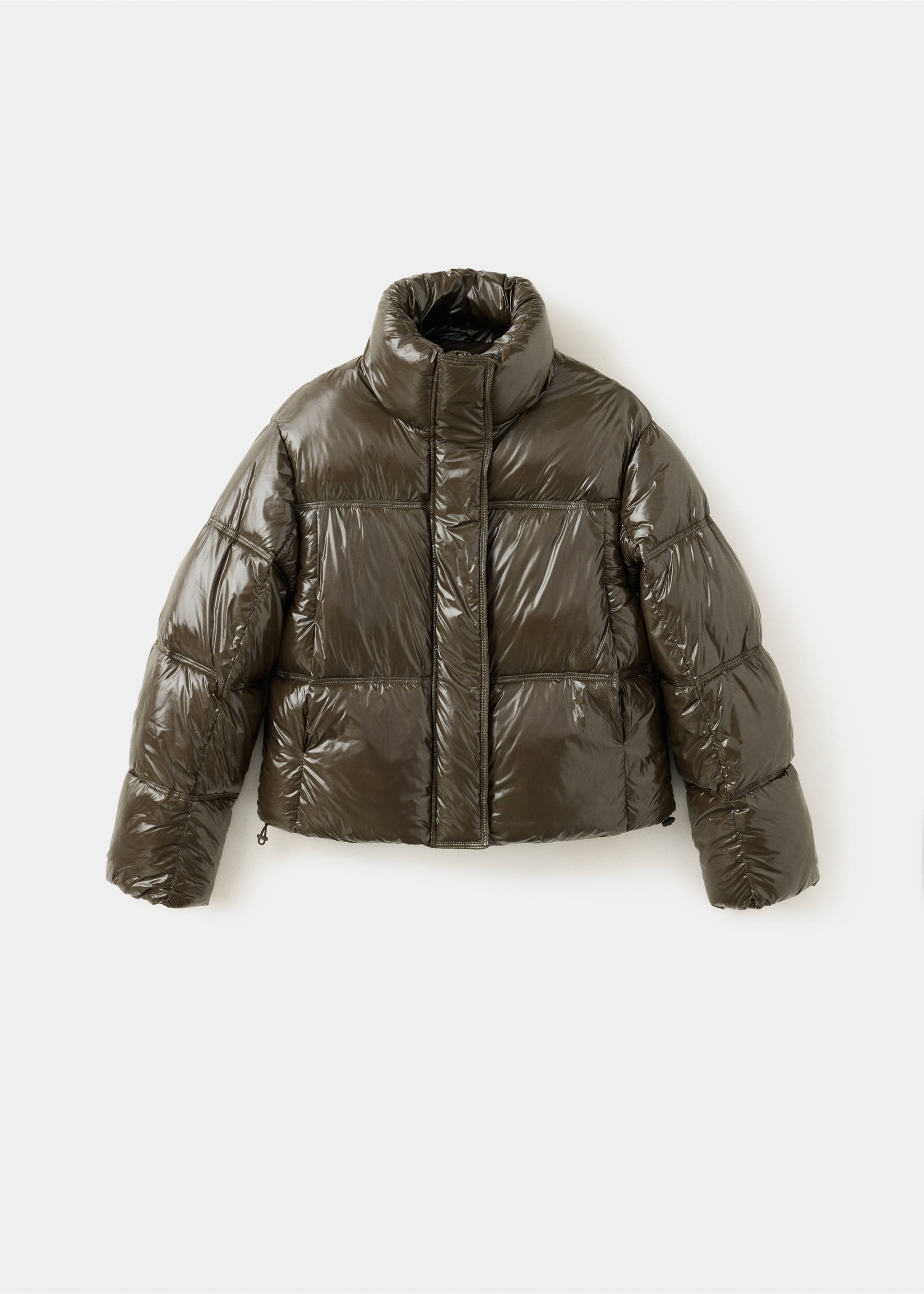 Anorak matelassé avec col cheminée - Article sans modèle, Olive. Ref: 37038264-00.