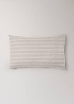 Two striped flannel pillowcases 50 x 75 cm — Beige 5