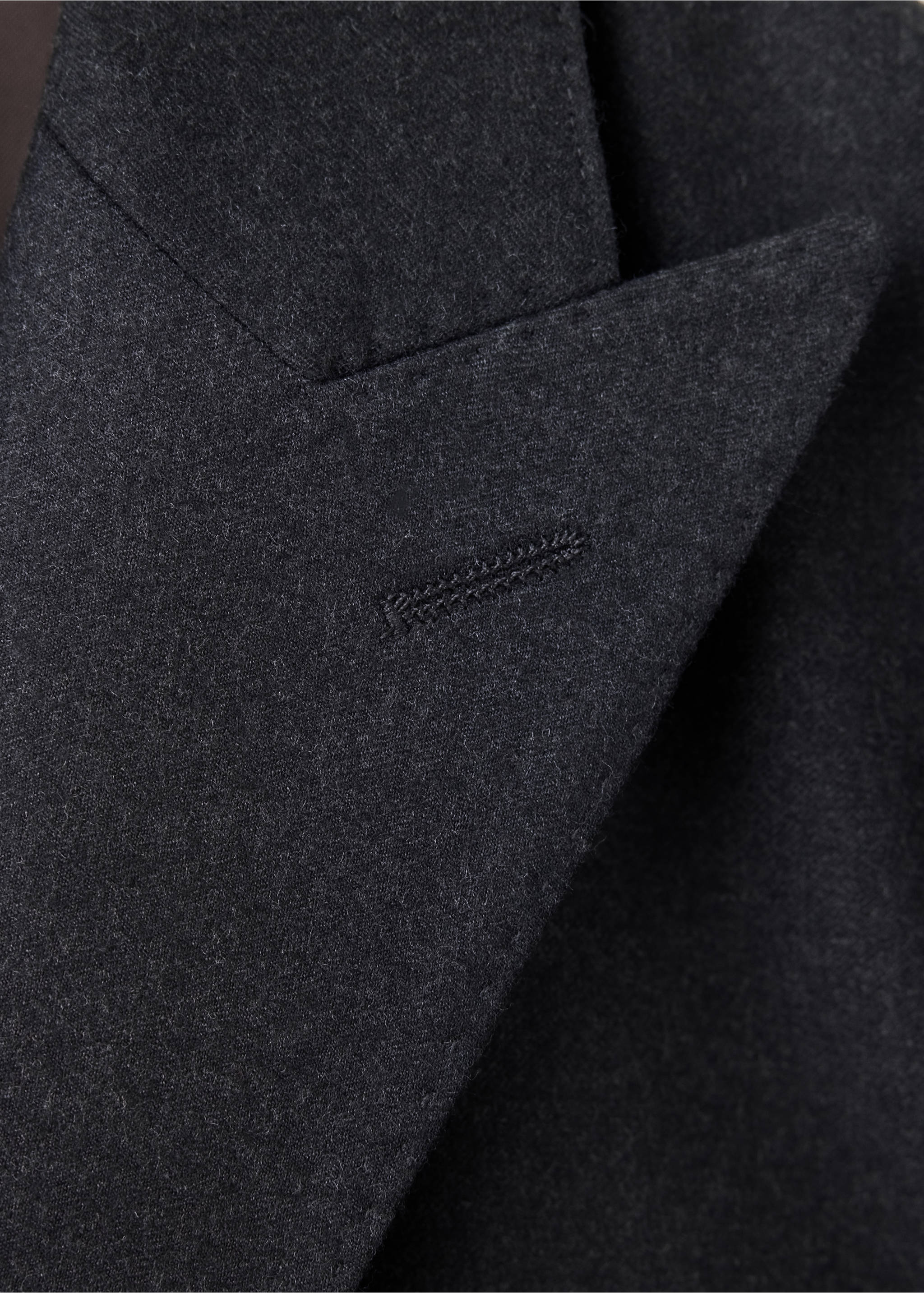 Slim-fit wool jacket with pockets - Details of the article 8, Charcoal. Ref: 37038285-00.