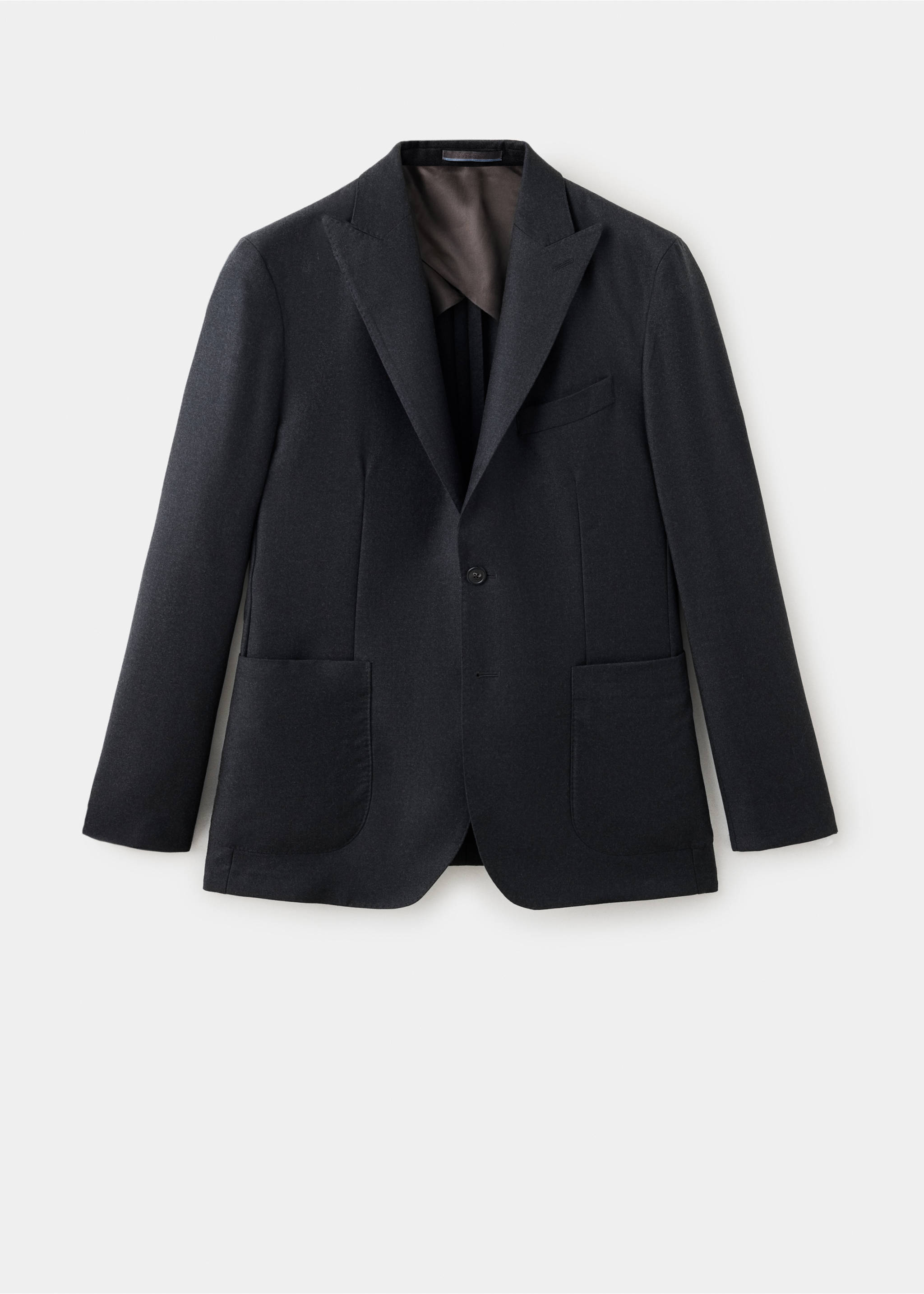 Slim-fit wool jacket with pockets - Article without model, Charcoal. Ref: 37038285-00.