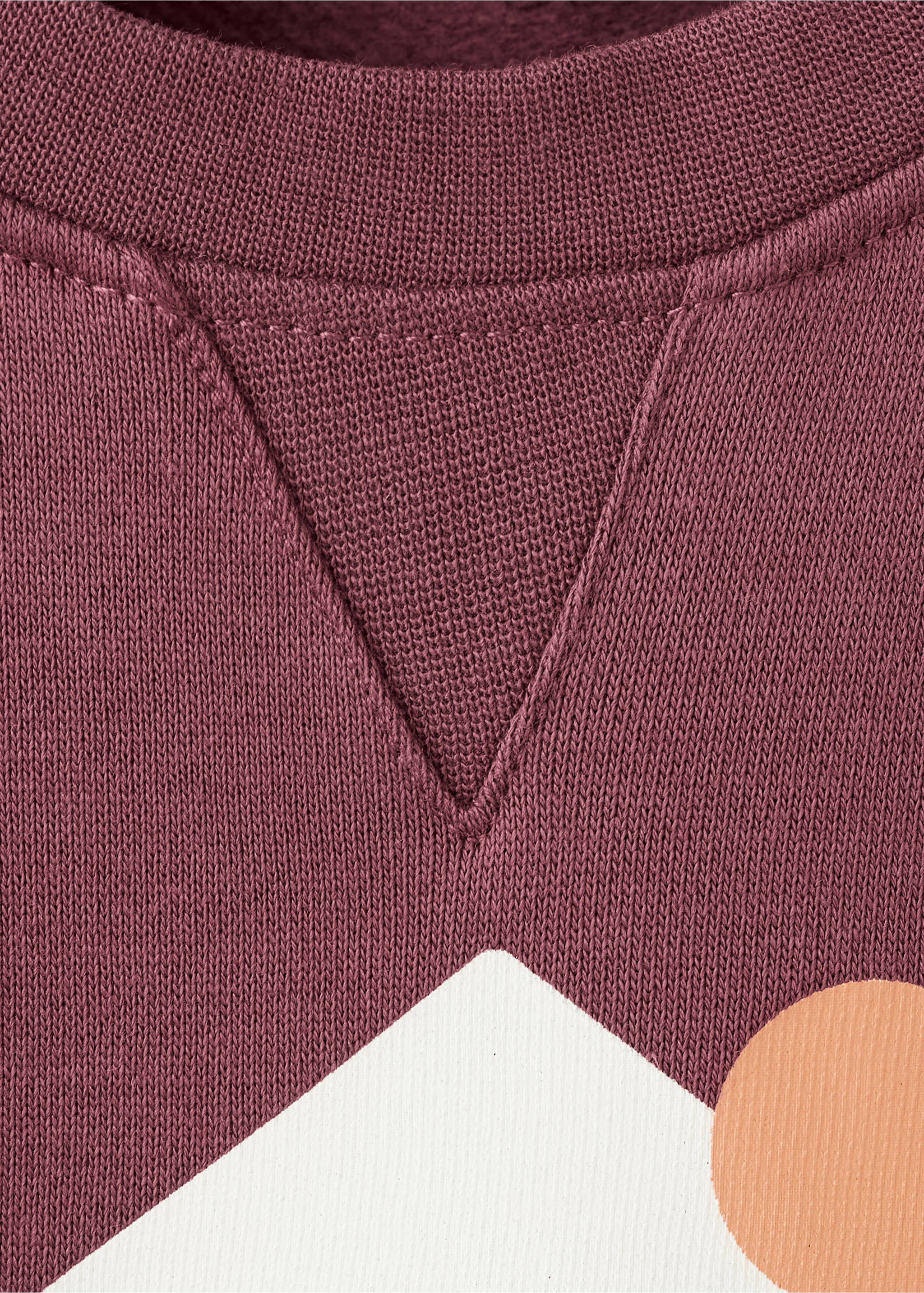 Sweat-shirt coton imprimé - Détail de l'article 8, Grenat. Ref: 37038631-00.
