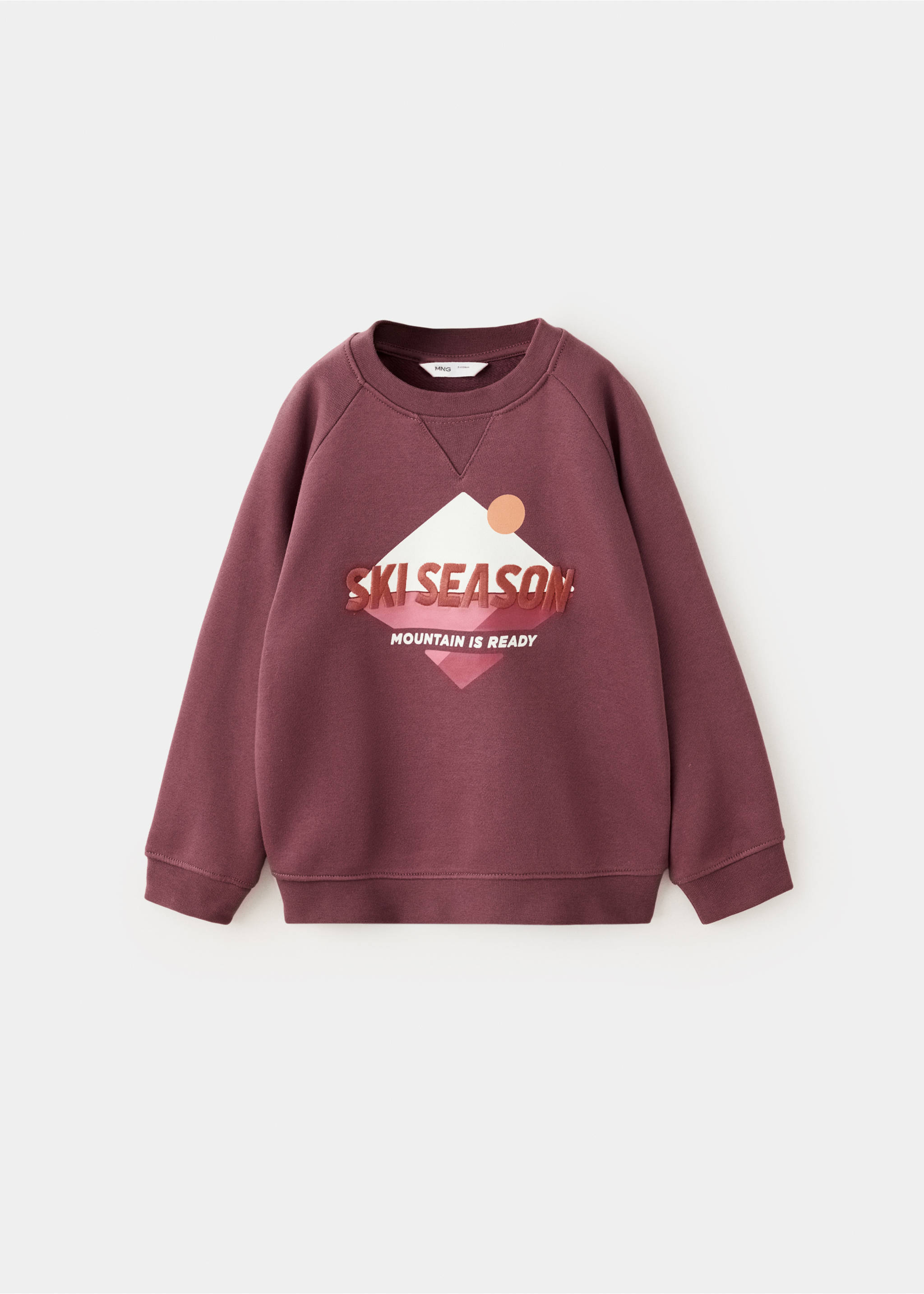 Sweat-shirt coton imprimé - Article sans modèle, Grenat. Ref: 37038631-00.