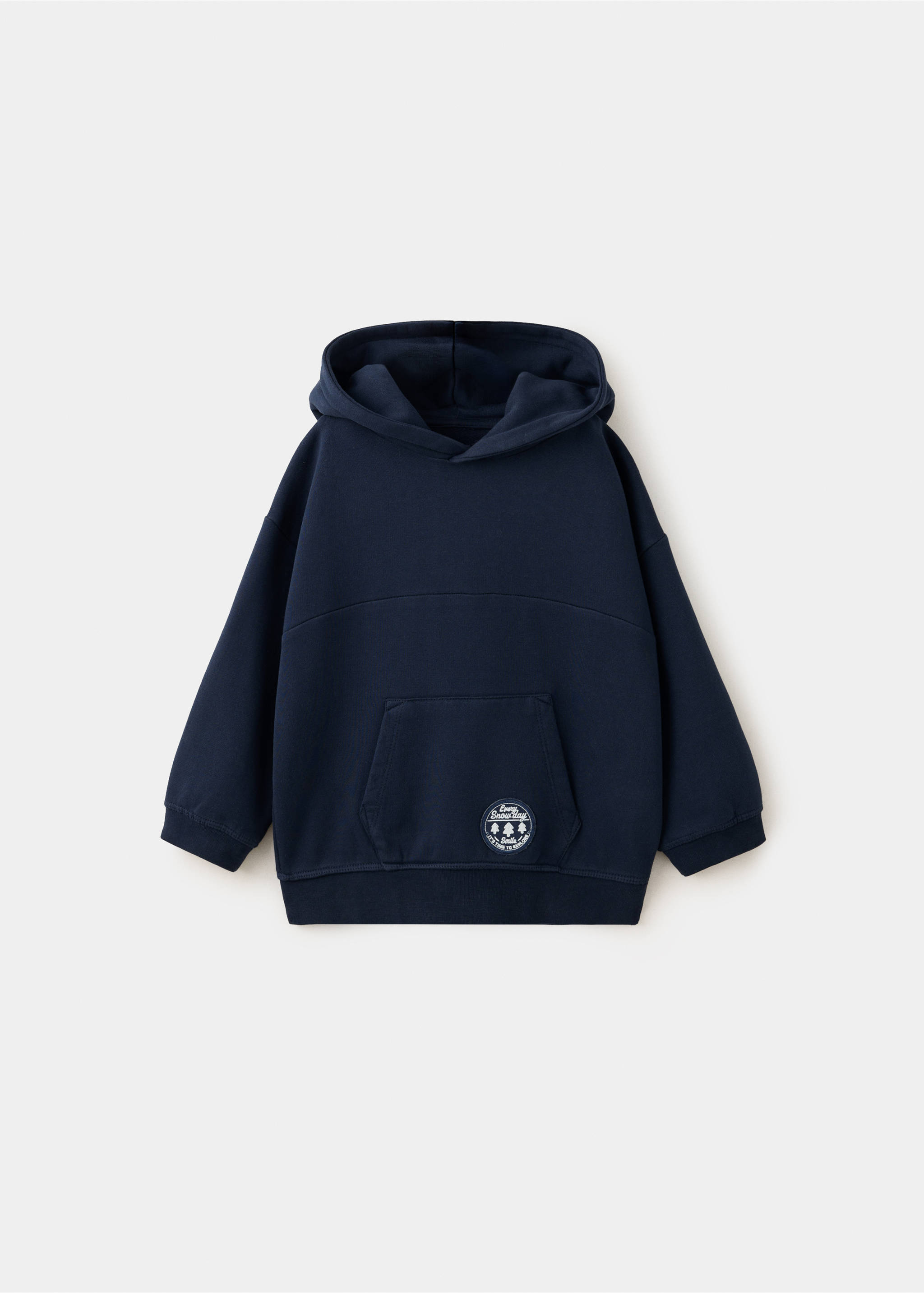Sweat à capuche en coton imprimé - Article sans modèle, Bleu marine. Ref: 37038632-00.
