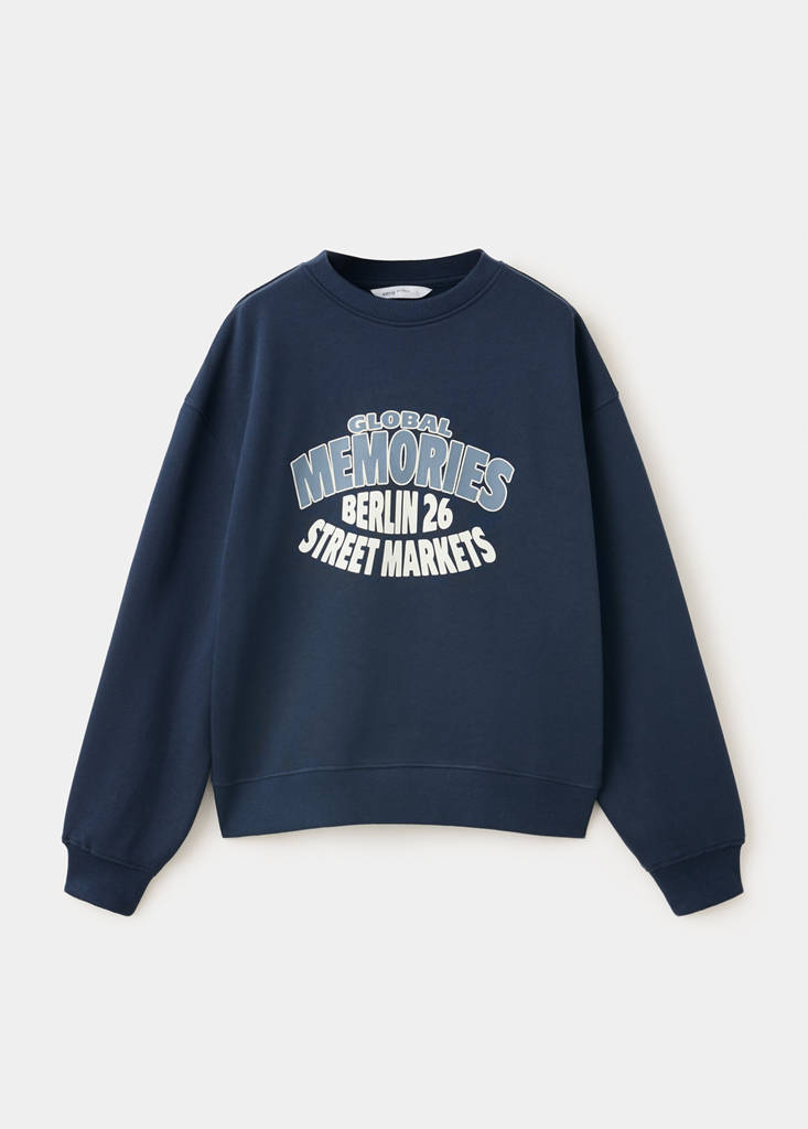 Bawełniana bluza ze wzorem granatowy - Dzieci - 7-8 lata - MANGO KIDS