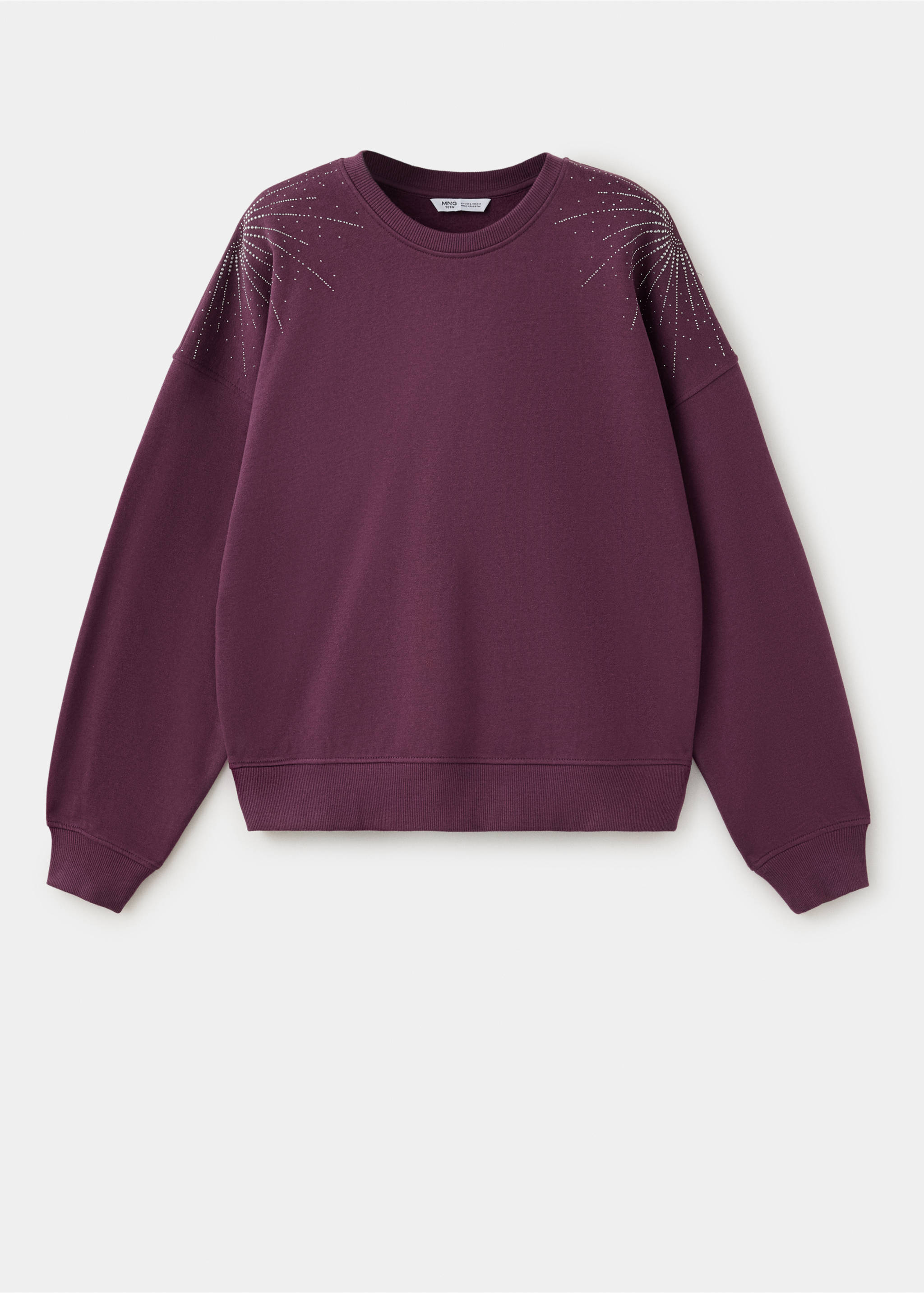 Sweatshirt with rhinestone detailing - Article without model, Wine. Ref: 37038635-00.